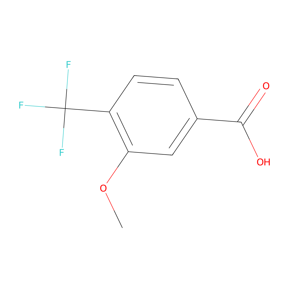 3-Methoxy-4-(trifluoromethyl)benzoic acid molecular structure, CAS 276861-63-3