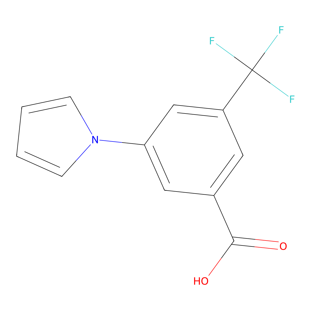 3-(1H-Pyrrol-1-YL)-5-(trifluoromethyl)benzoic acid molecular structure, CAS 276861-97-3