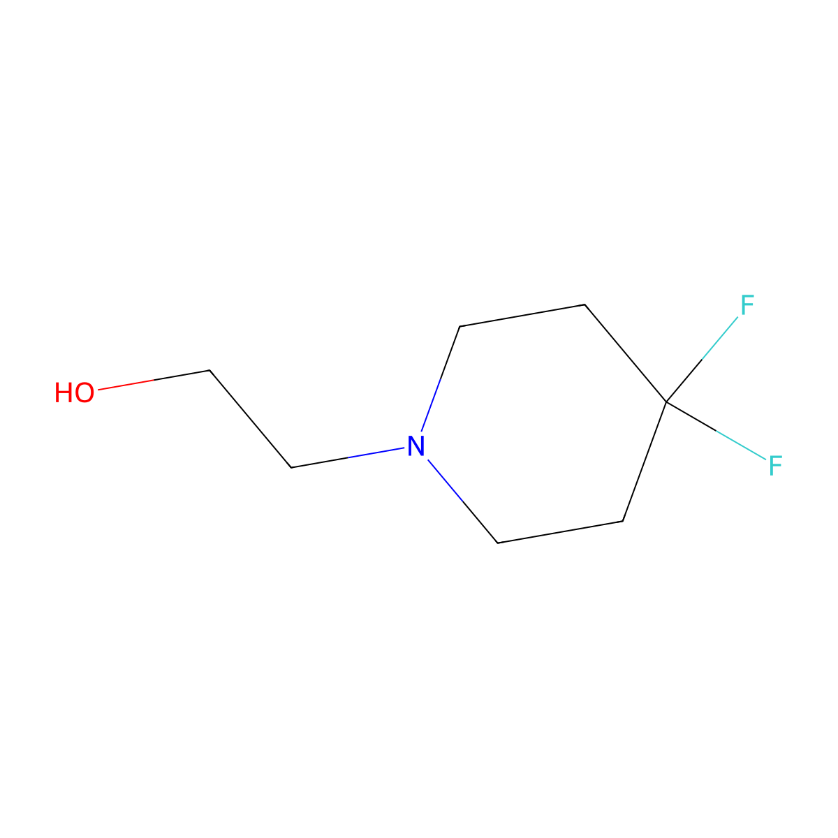 2-(4,4-Difluoropiperidin-1-yl)ethan-1-ol molecular structure, CAS 276862-11-4
