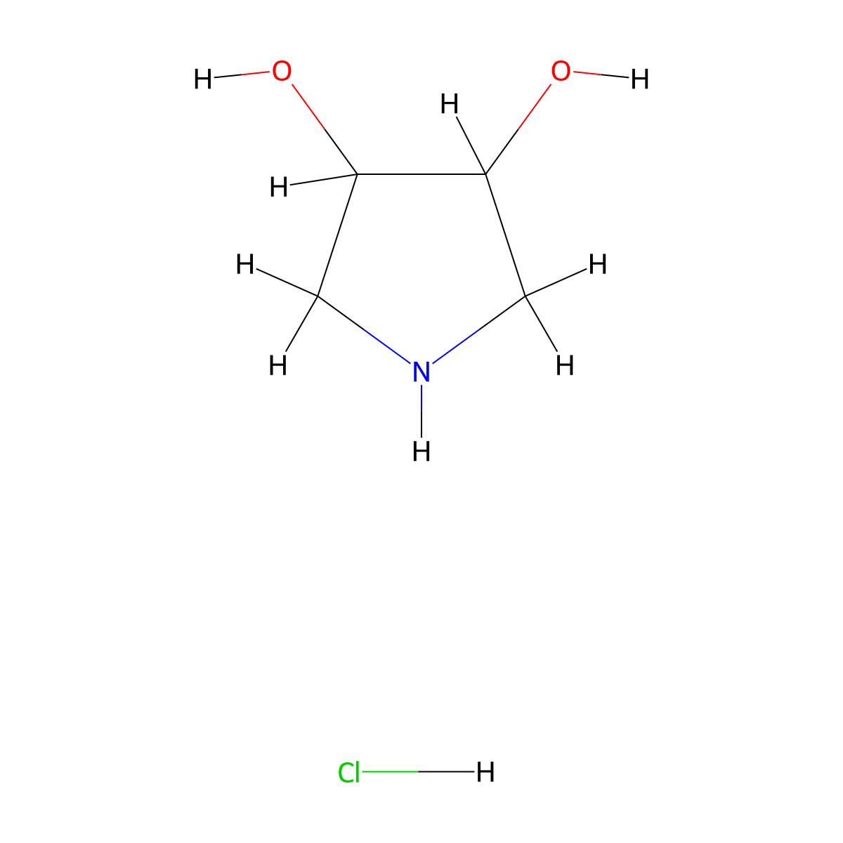 Pyrrolidine-3,4-diol--hydrogen chloride (1/1) molecular structure, CAS 276862-76-1