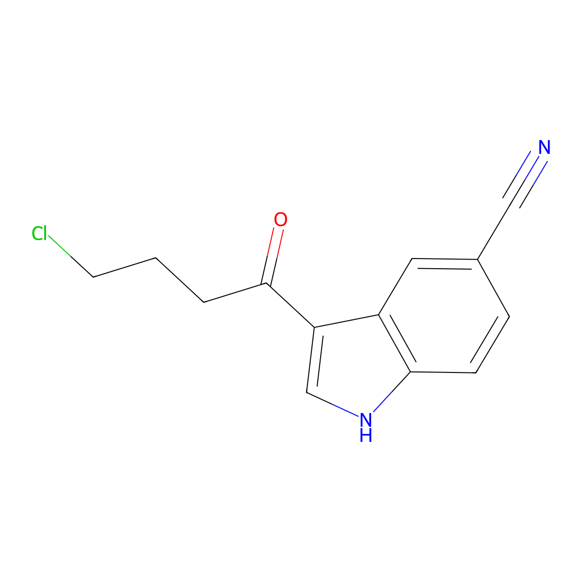 3-(4-chlorobutanoyl)-1H-indole-5-carbonitrile molecular structure, CAS 276863-95-7