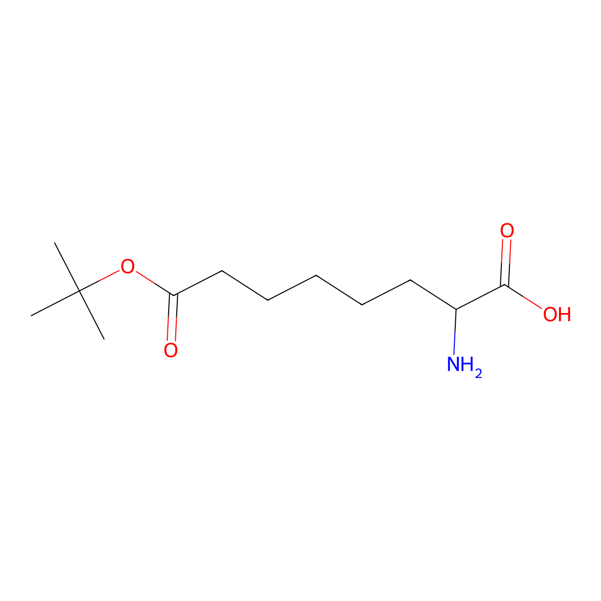 (S)-2-Amino-8-(tert-butoxy)-8-oxooctanoic acid molecular structure, CAS 276869-42-2