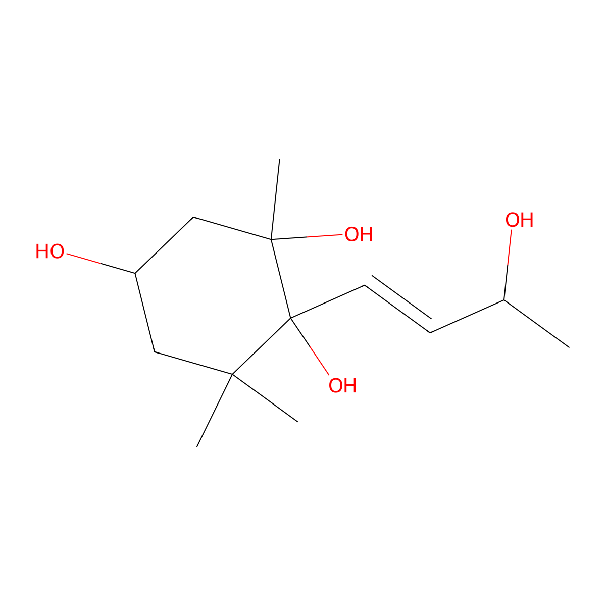 7-Megastigmene-3,5,6,9-tetraol molecular structure, CAS 276870-26-9