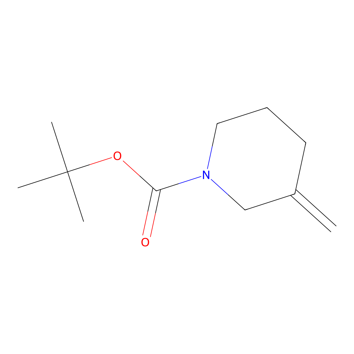 3-Methylene-piperidine-1-carboxylic acid tert-butyl ester molecular structure, CAS 276872-89-0