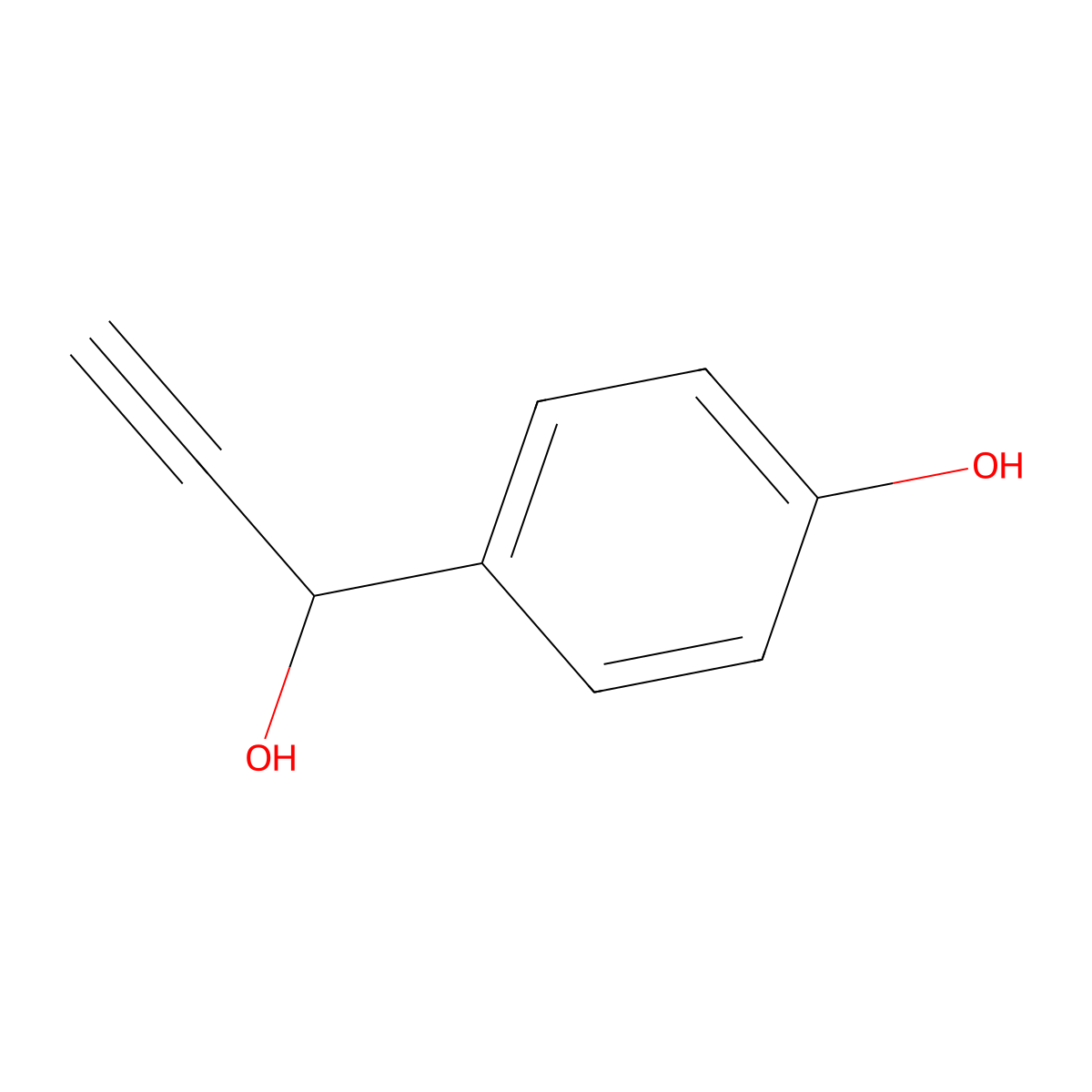 4-(1-Hydroxyprop-2-yn-1-yl)phenol molecular structure, CAS 276884-28-7