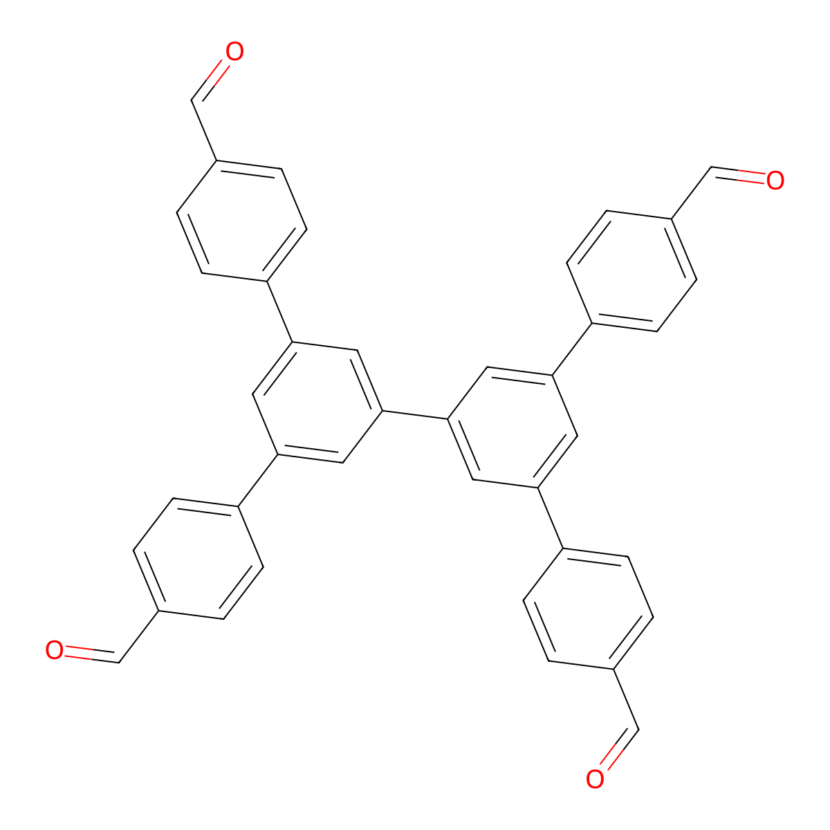 5',5''-Bis(4-formylphenyl)-[1,1':3',1'':3'',1'''-quaterphenyl]-4,4'''-dicarbaldehyde molecular structure, CAS 2768855-07-6