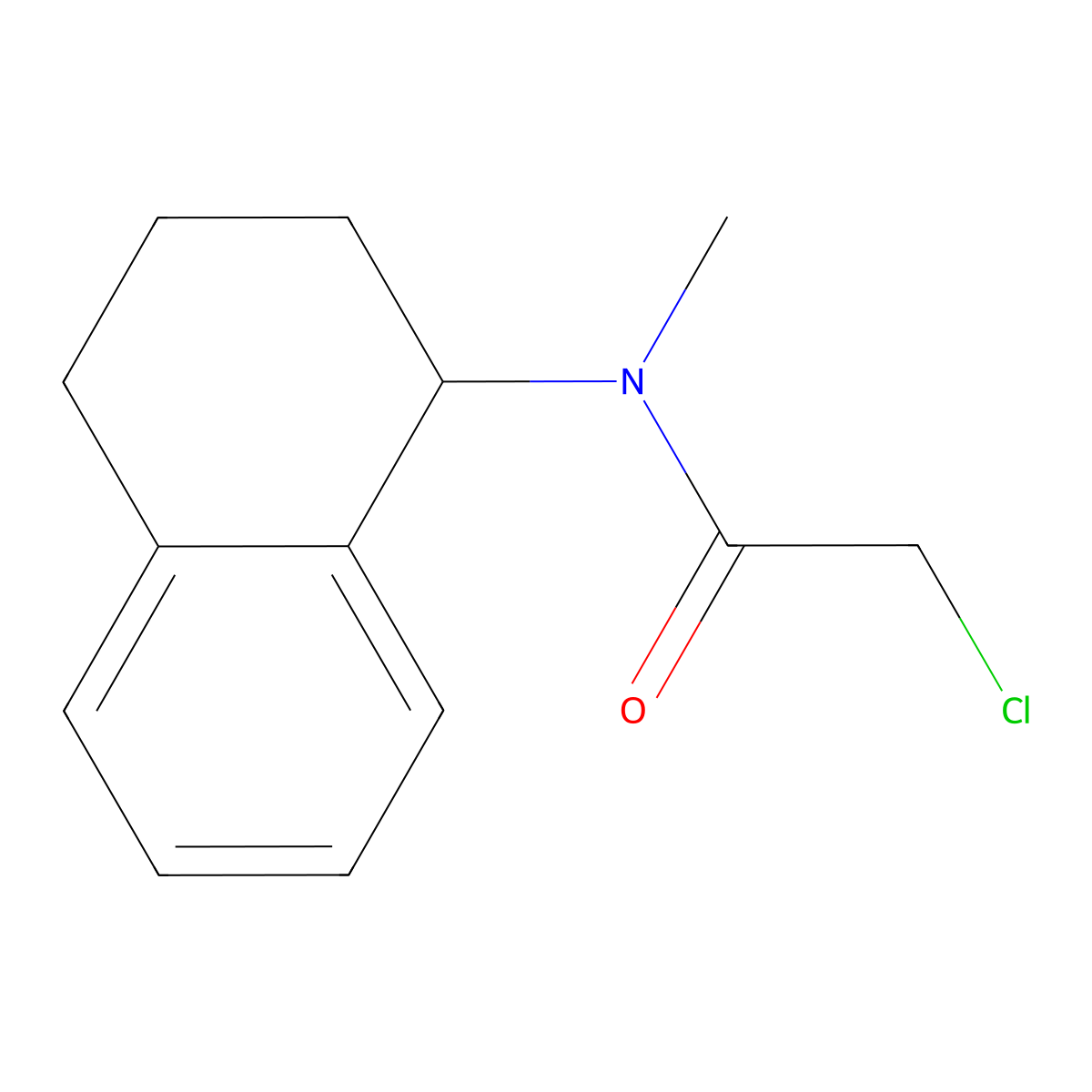 2-chloro-N-methyl-N-(1,2,3,4-tetrahydronaphthalen-1-yl)acetamide molecular structure, CAS 276886-84-1