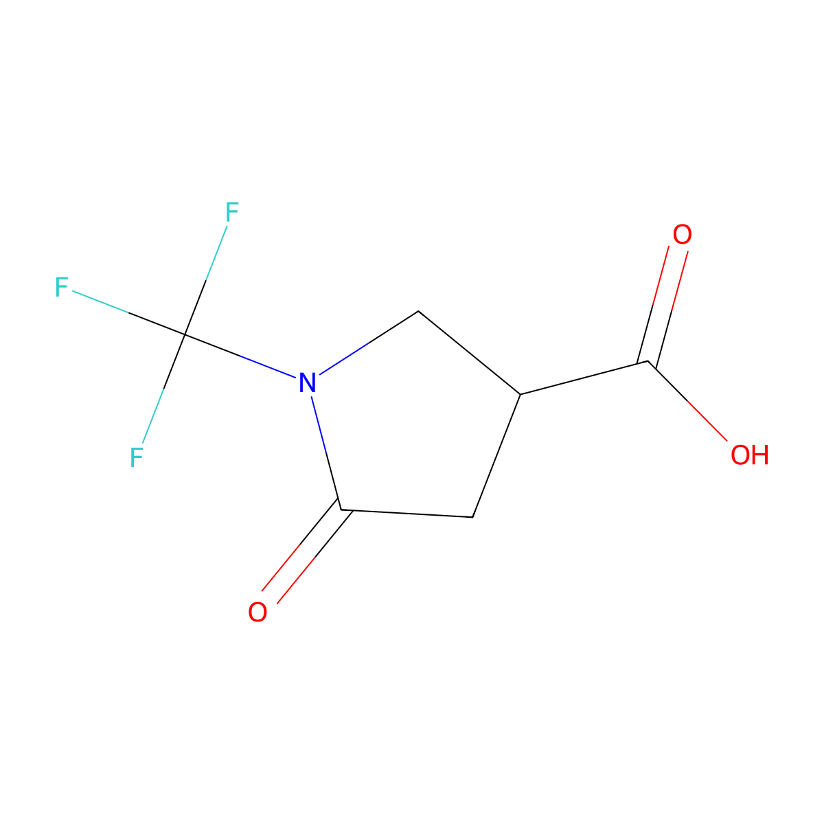5-Oxo-1-(trifluoromethyl)pyrrolidine-3-carboxylic acid molecular structure, CAS 2768869-71-0