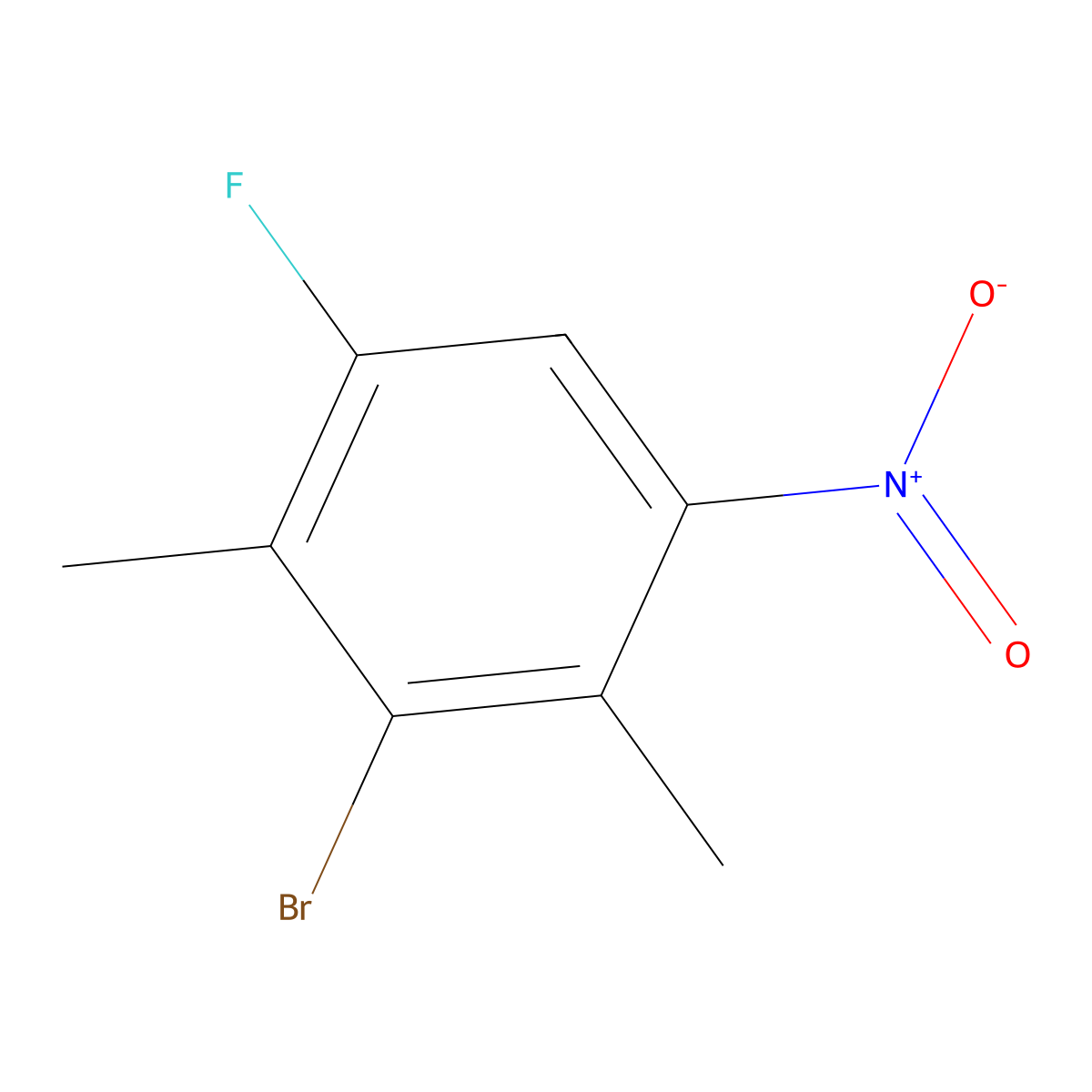 3-Bromo-1-fluoro-2,4-dimethyl-5-nitrobenzene molecular structure, CAS 2768871-90-3