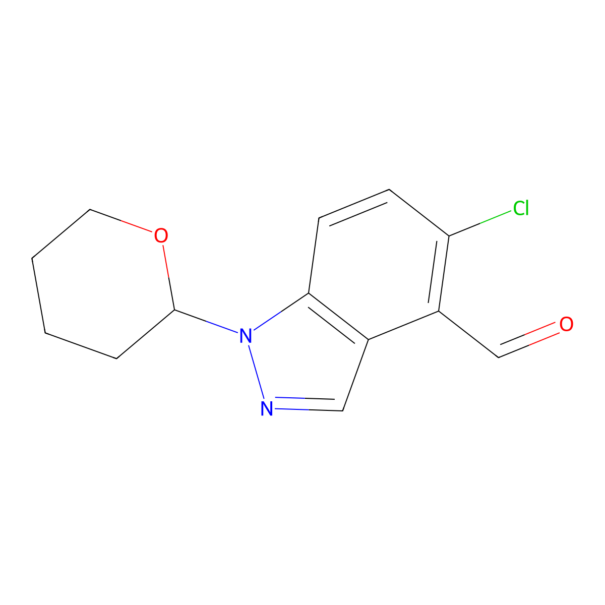 5-chloro-1-(tetrahydro-2H-pyran-2-yl)-1H-Indazole-4-carboxaldehyde molecular structure, CAS 2768872-24-6