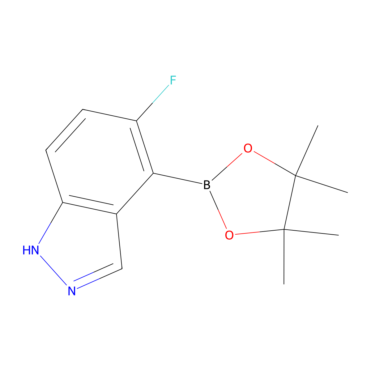 5-Fluoro-4-(4,4,5,5-tetramethyl-1,3,2-dioxaborolan-2-yl)-1H-indazole molecular structure, CAS 2768874-36-6