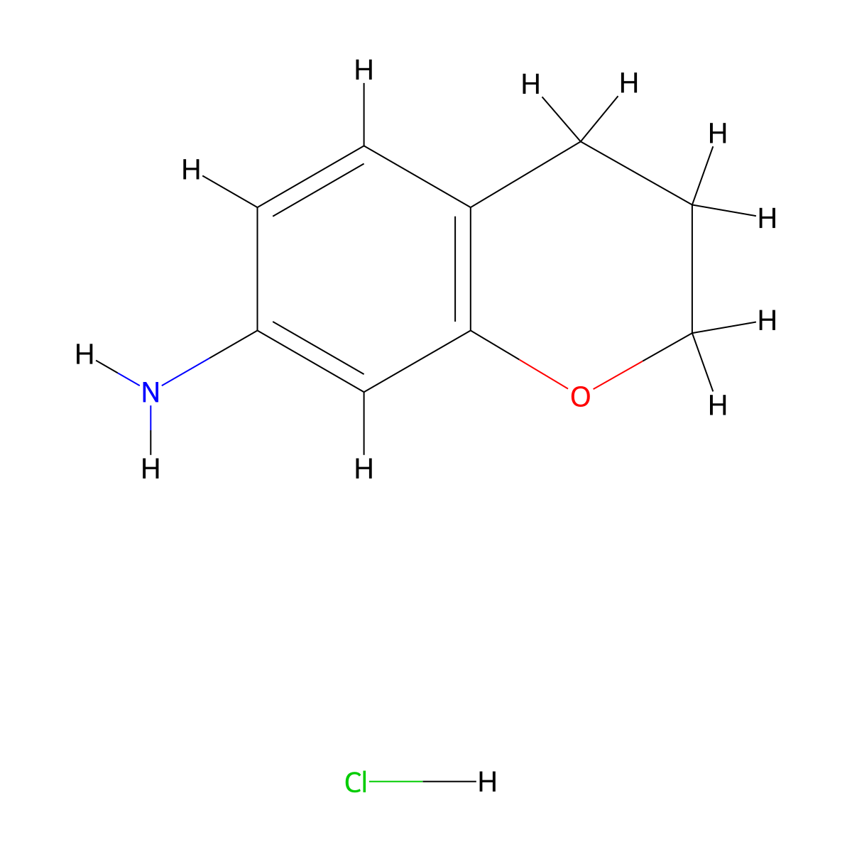 3,4-dihydro-2H-1-benzopyran-7-amine hydrochloride molecular structure, CAS 2768875-74-5