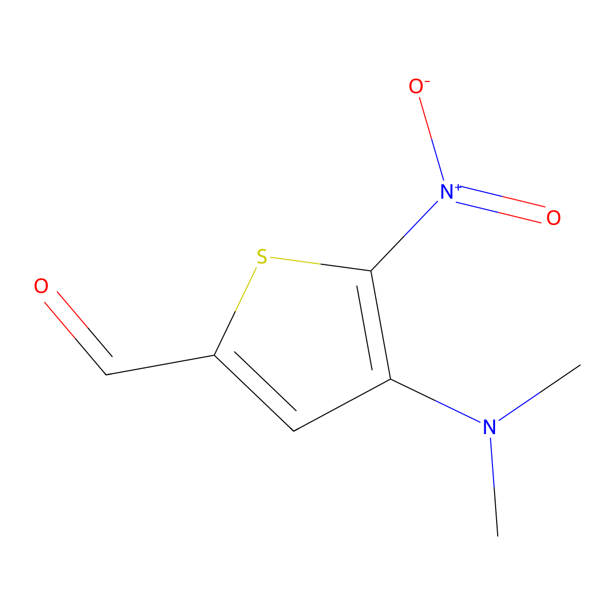 4-(Dimethylamino)-5-nitrothiophene-2-carbaldehyde molecular structure, CAS 276888-76-7