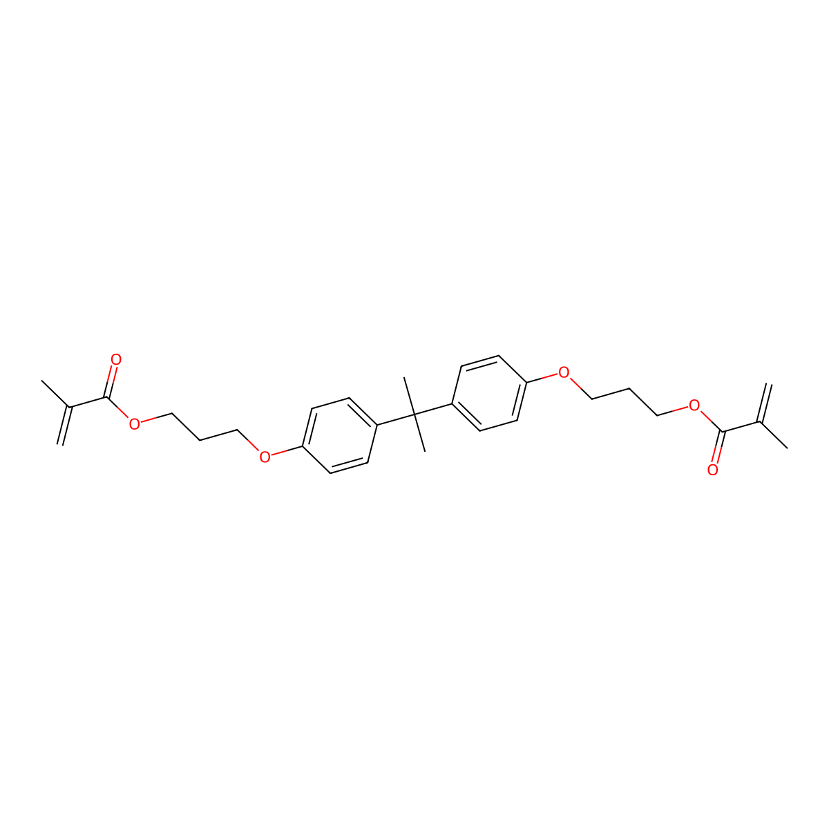 Bisphenol A bis(3-methacryloyloxypropyl) ether molecular structure, CAS 27689-12-9