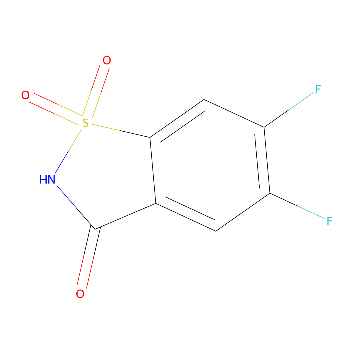 5,6-Difluoro-2,3-dihydro-1lambda6,2-benzothiazole-1,1,3-trione molecular structure, CAS 2768956-67-6