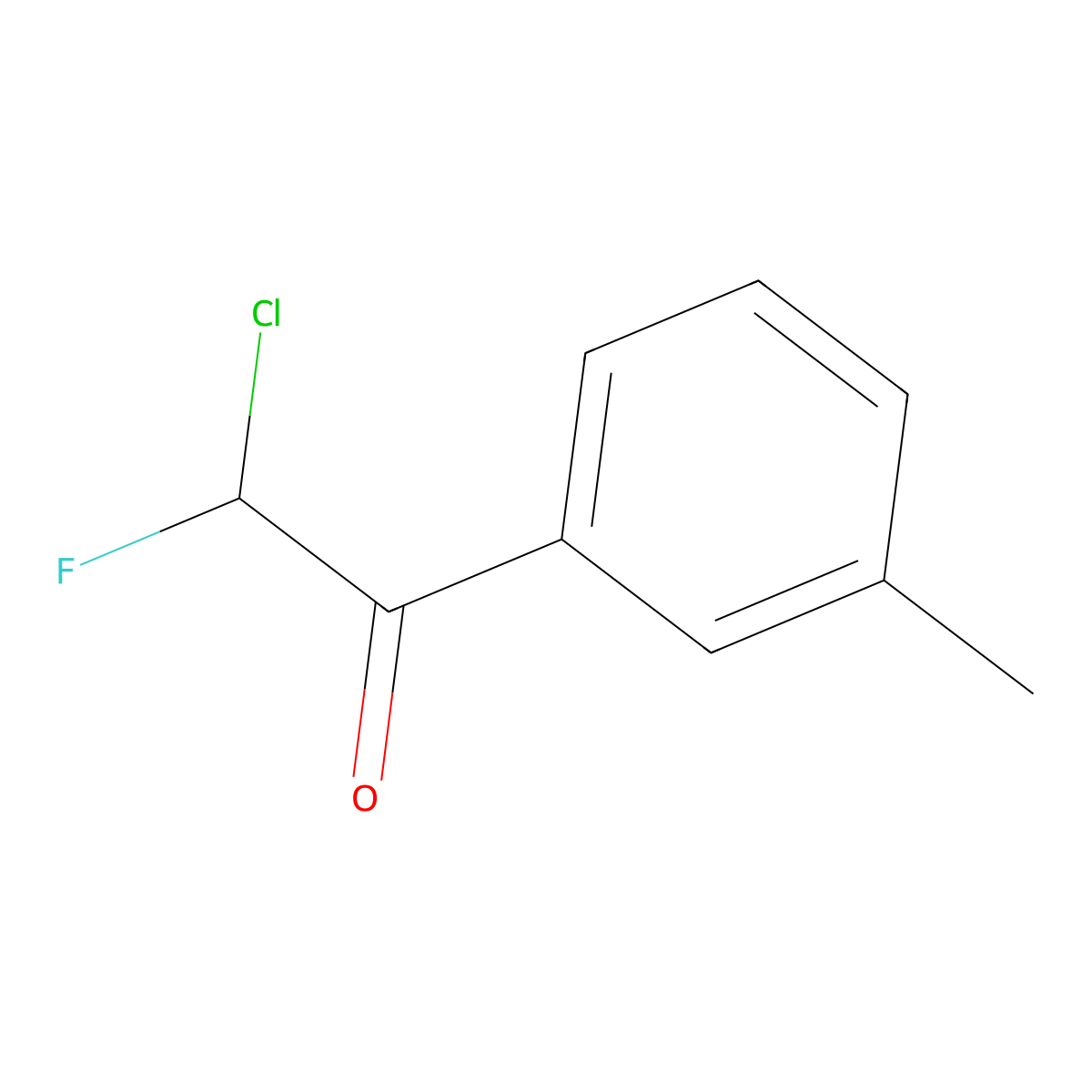 2-Chloro-2-fluoro-1-(3-methylphenyl)ethanone molecular structure, CAS 2768979-85-5