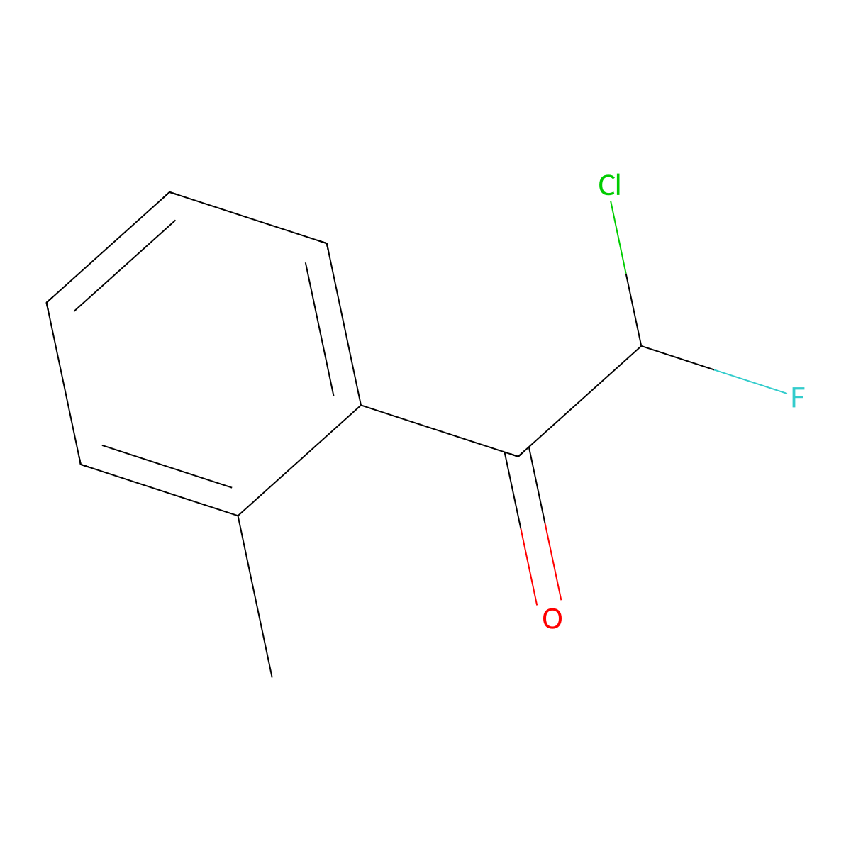 2-Chloro-2-fluoro-1-(2-methylphenyl)ethanone molecular structure, CAS 2768979-86-6