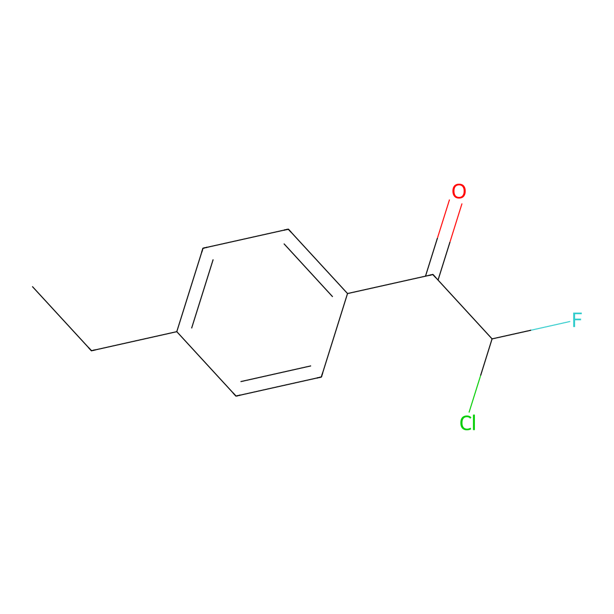 2-Chloro-1-(4-ethylphenyl)-2-fluoroethanone molecular structure, CAS 2768979-88-8