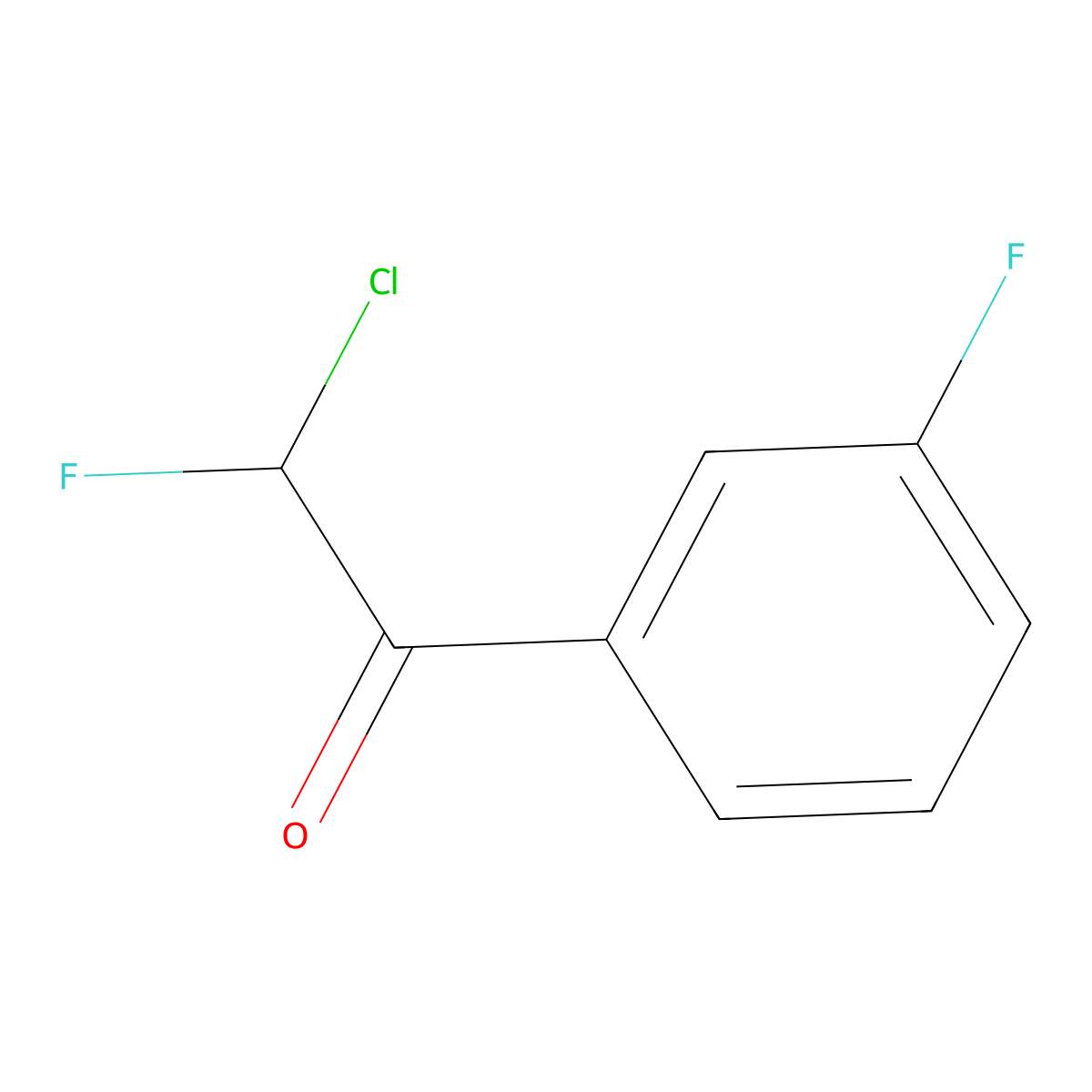 2-Chloro-2-fluoro-1-(3-fluorophenyl)ethanone molecular structure, CAS 2768979-94-6