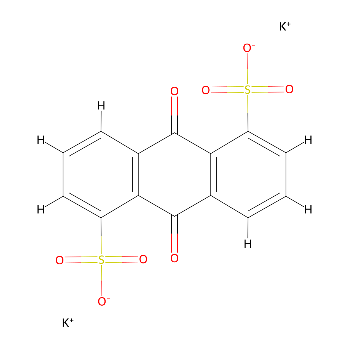 1,5-Anthracenedisulfonic acid, 9,10-dihydro-9,10-dioxo-, potassium salt (1:2) molecular structure, CAS 27690-02-4