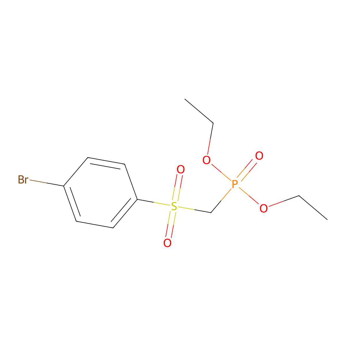Diethyl [(4-bromobenzene-1-sulfonyl)methyl]phosphonate molecular structure, CAS 27691-37-8