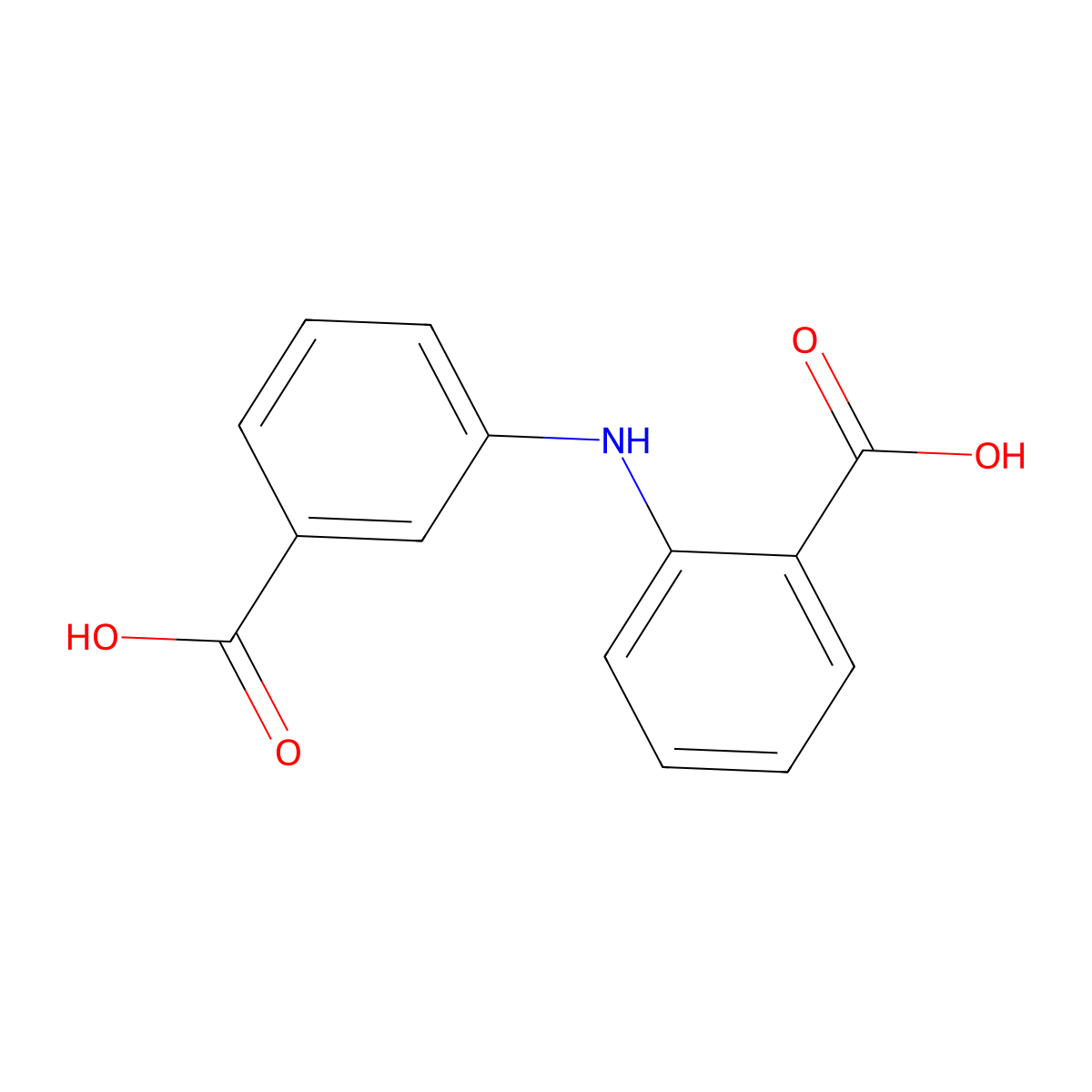 2-((3-Carboxyphenyl)amino)benzoic acid molecular structure, CAS 27693-67-0