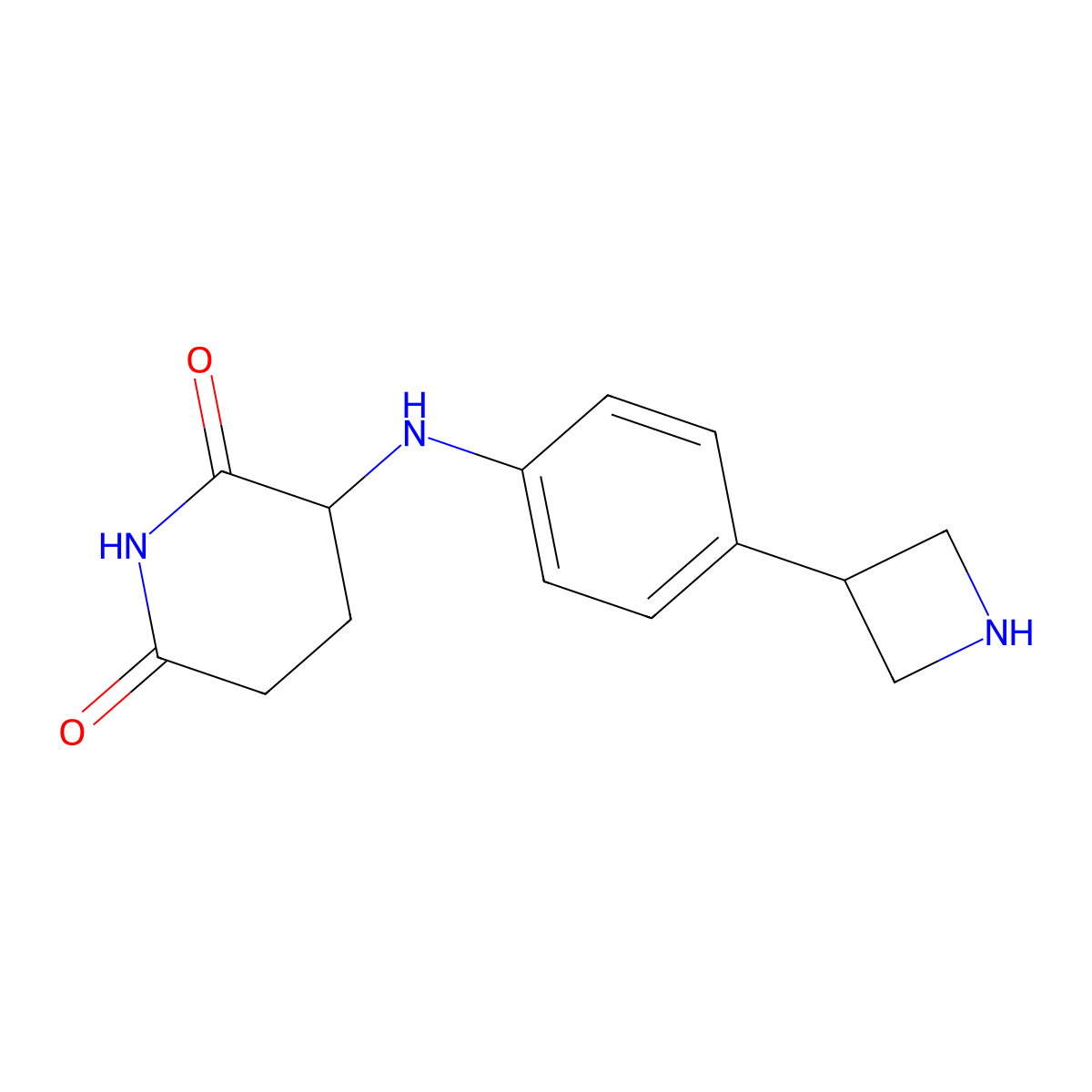 3-{[4-(Azetidin-3-yl)phenyl]amino}piperidine-2,6-dione molecular structure, CAS 2769698-63-5