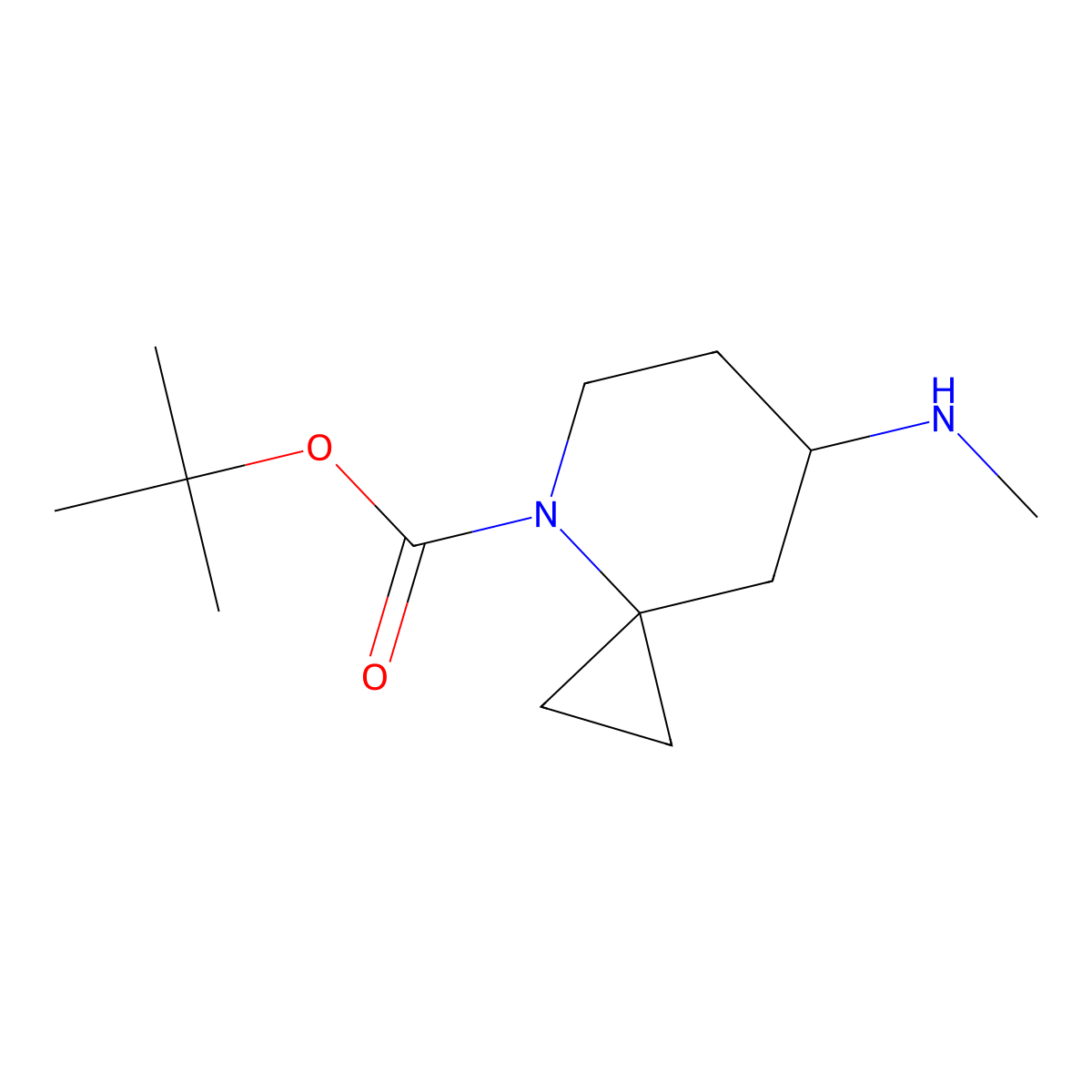 Tert-butyl 7-(methylamino)-4-azaspiro[2.5]octane-4-carboxylate molecular structure, CAS 2769698-71-5