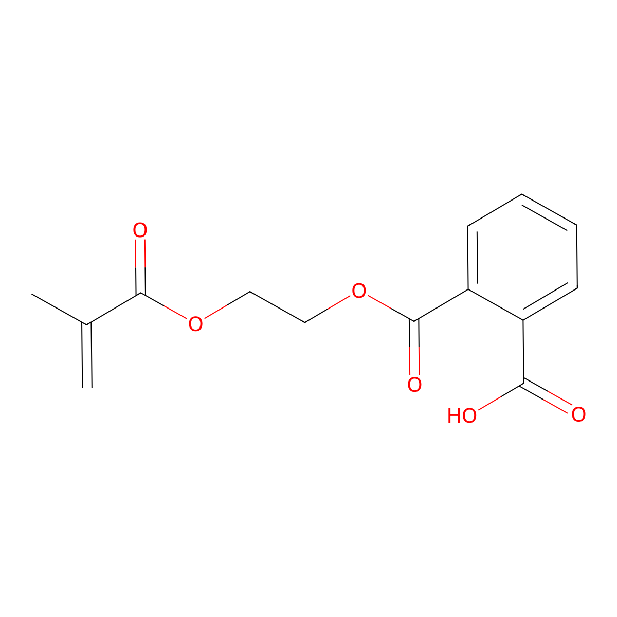 Mono(2-methacryloyloxyethyl) phthalate molecular structure, CAS 27697-00-3