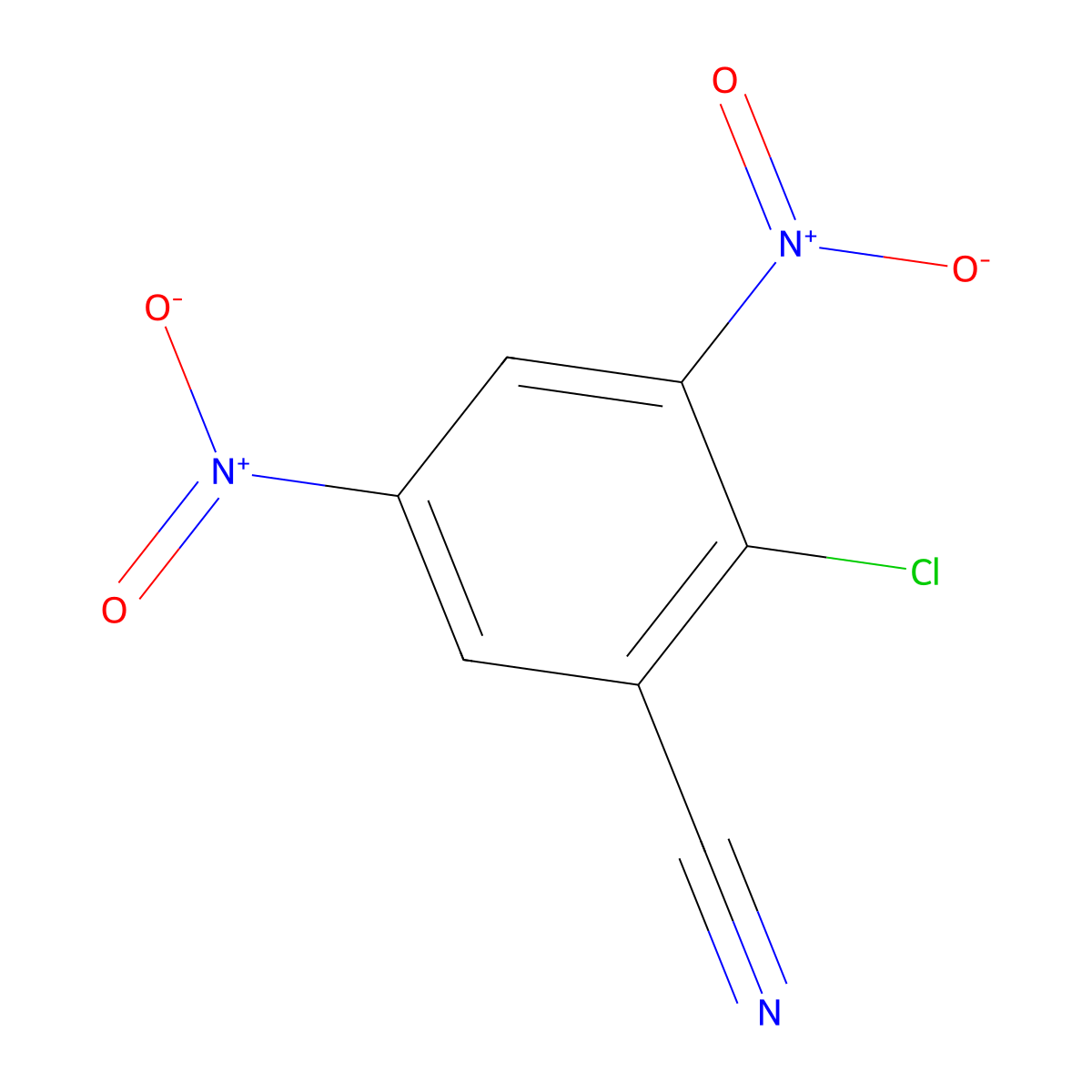 2-Chloro-3,5-dinitrobenzonitrile molecular structure, CAS 27697-45-6