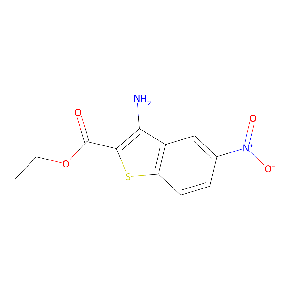 Ethyl 3-amino-5-nitrobenzo[b]thiophene-2-carboxylate molecular structure, CAS 27697-60-5