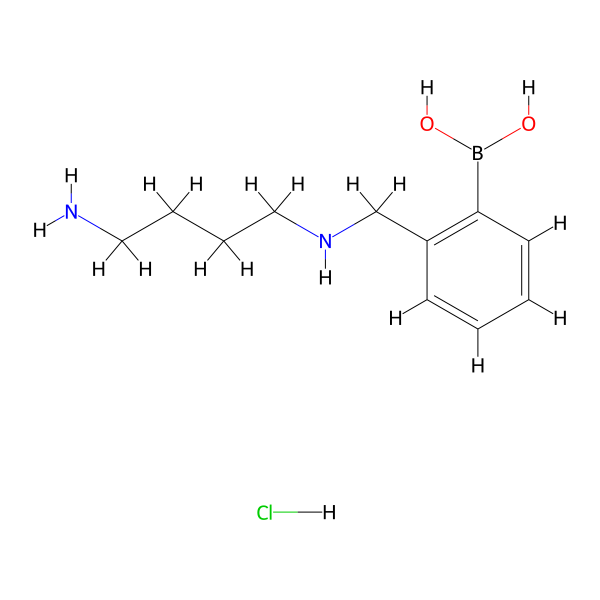 (2-(((4-Aminobutyl)amino)methyl)phenyl)boronic acid xhydrochloride molecular structure, CAS 2769711-68-2