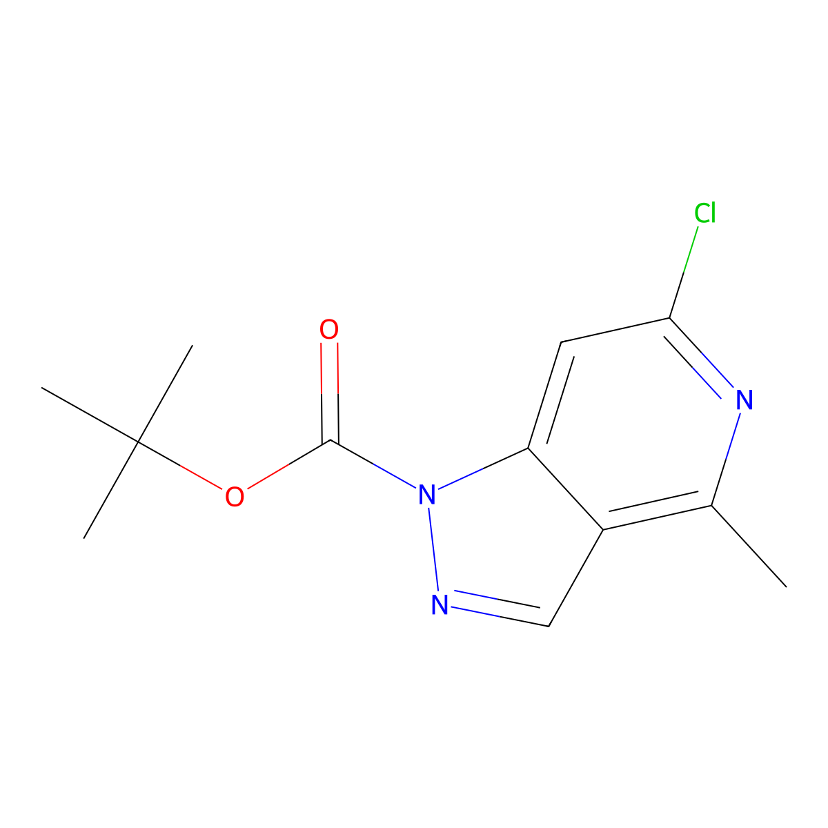 tert-Butyl 6-chloro-4-methyl-1H-pyrazolo[4,3-c]pyridine-1-carboxylate molecular structure, CAS 2769716-32-5