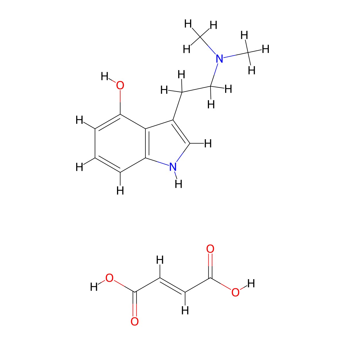Psilocin (hemifumarate) molecular structure, CAS 2769752-98-7