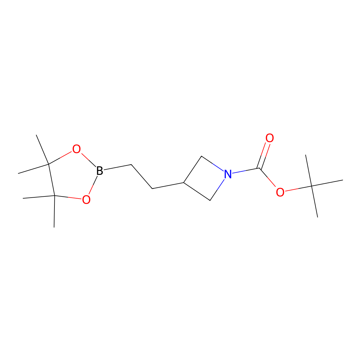 Tert-butyl3-[2-(4,4,5,5-tetramethyl-1,3,2-dioxaborolan-2-yl)ethyl]azetidine-1-carboxylate molecular structure, CAS 2769821-06-7