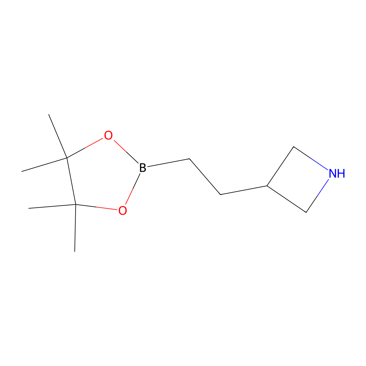 3-[2-(4,4,5,5-Tetramethyl-1,3,2-dioxaborolan-2-yl)ethyl]azetidine molecular structure, CAS 2769821-07-8