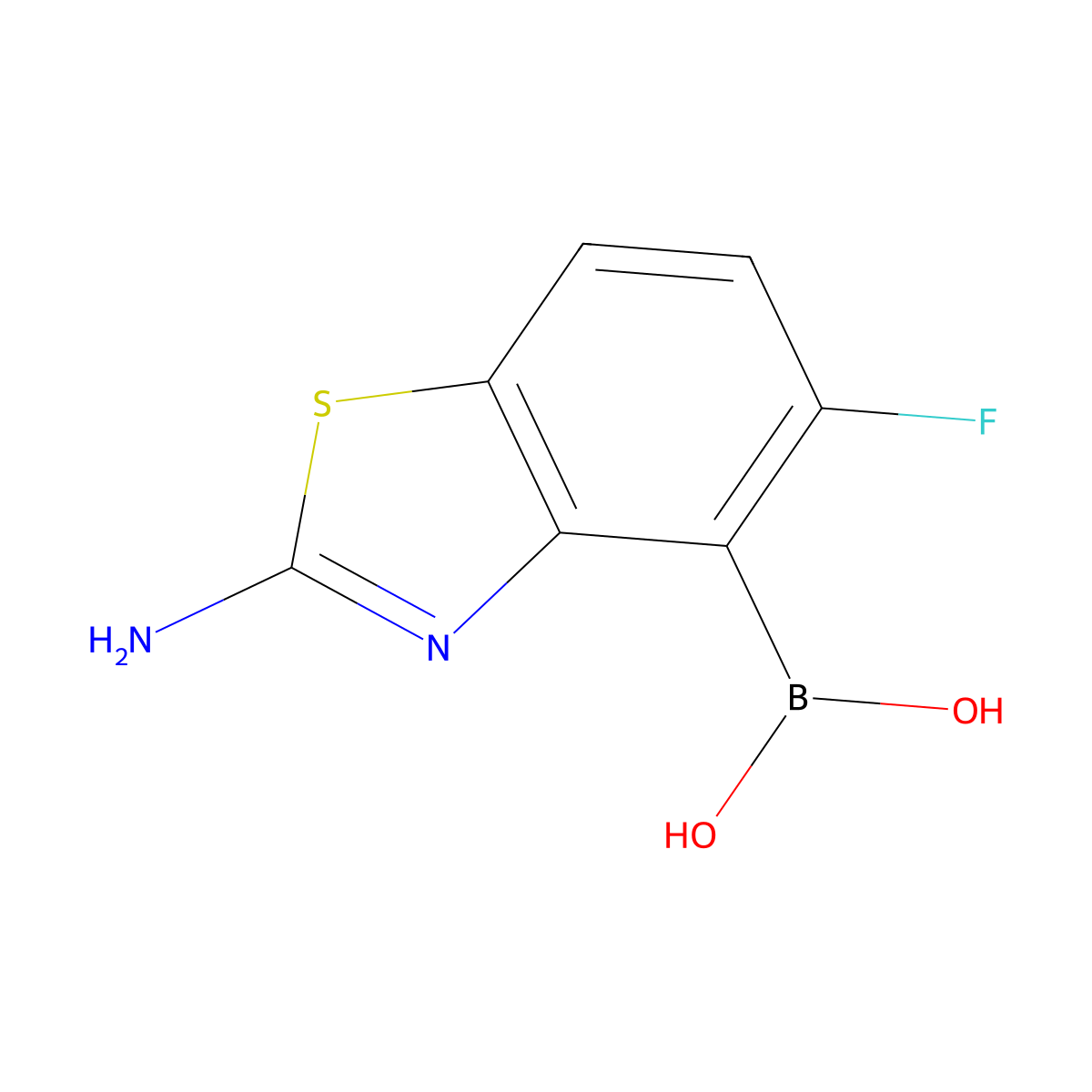 (2-Amino-5-fluoro-1,3-benzothiazol-4-yl)boronic acid molecular structure, CAS 2769864-27-7