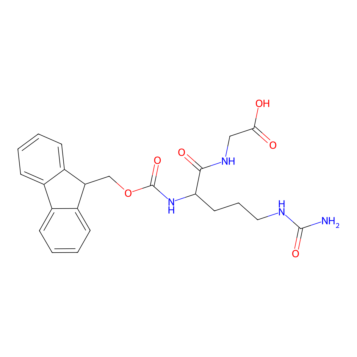 (S)-(2-((((9H-fluoren-9-yl)methoxy)carbonyl)amino)-5-ureidopentanoyl)glycine molecular structure, CAS 2769922-70-3