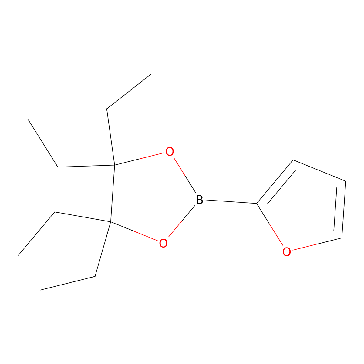 4,4,5,5-Tetraethyl-2-(furan-2-yl)-1,3,2-dioxaborolane molecular structure, CAS 2769970-52-5