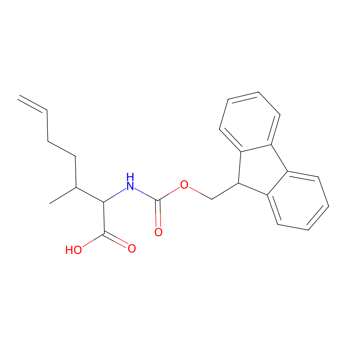 2S3S-Fmoc-2-amino-3-methyl-6-heptenoic acid molecular structure, CAS 2769976-73-8
