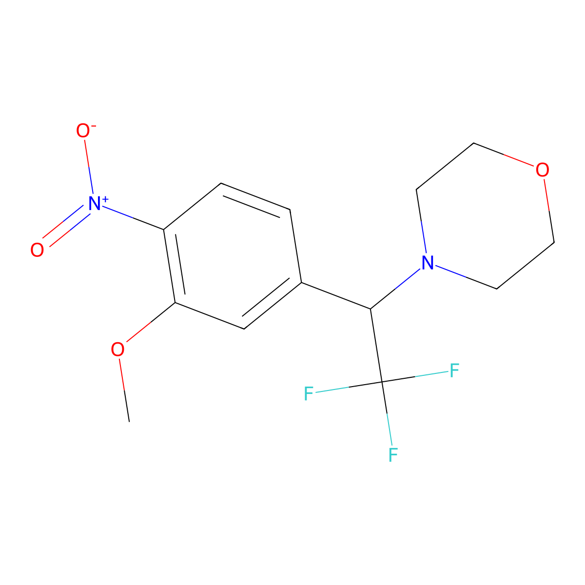 4-[2,2,2-Trifluoro-1-(3-methoxy-4-nitrophenyl)ethyl]morpholine molecular structure, CAS 2769994-40-1