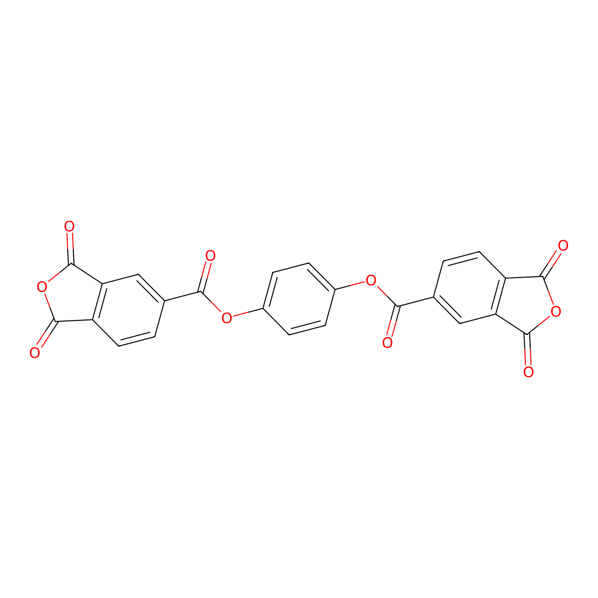 1,4-Phenylene bis(1,3-dioxo-1,3-dihydroisobenzofuran-5-carboxylate) molecular structure, CAS 2770-49-2