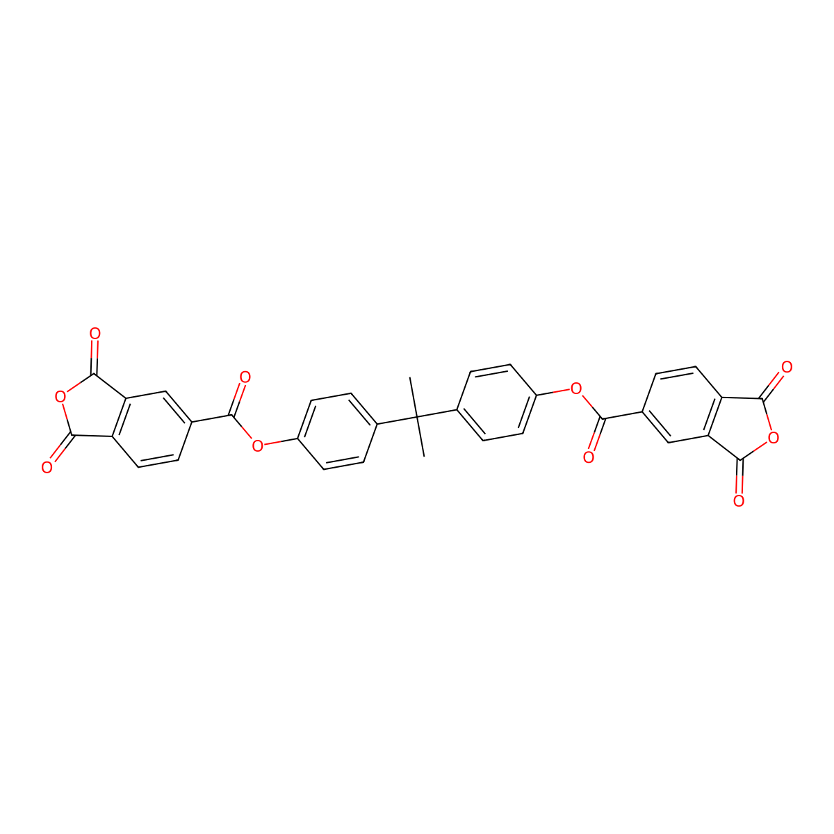 1,3-Dihydro-1,3-dioxo-5-Isobenzofurancarboxylic acid, 5,5'-[(1-methylethylidene)di-4,1-phenylene] ester molecular structure, CAS 2770-50-5