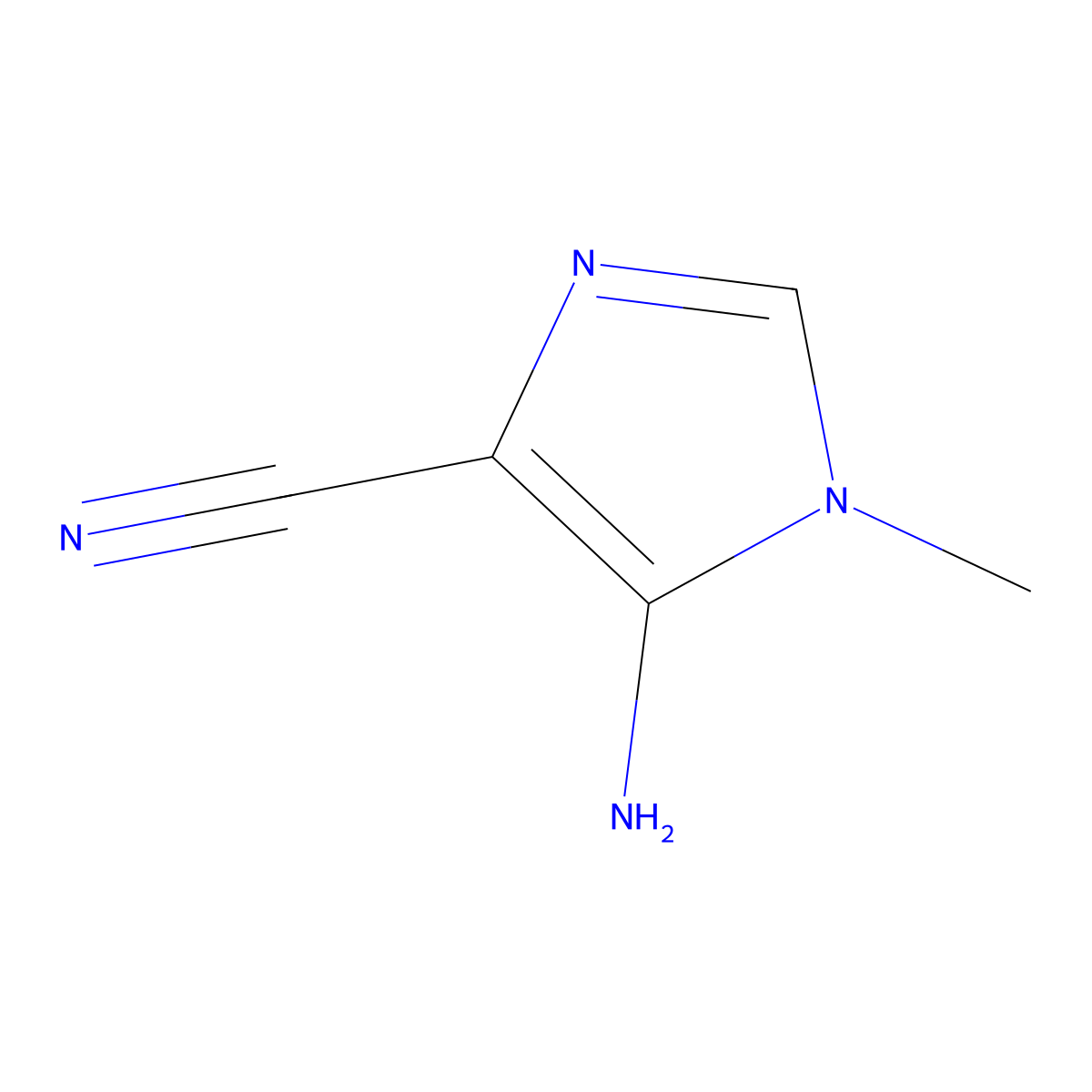 5-amino-1-methyl-1H-imidazole-4-carbonitrile molecular structure, CAS 27700-58-9