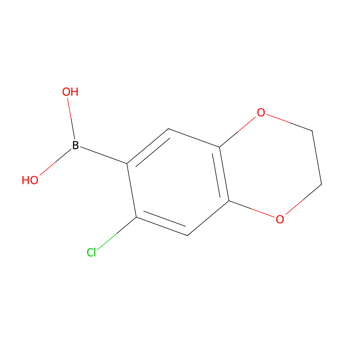 (7-Chloro-2,3-dihydrobenzo[b][1,4]dioxin-6-yl)boronic acid molecular structure, CAS 2770006-07-8