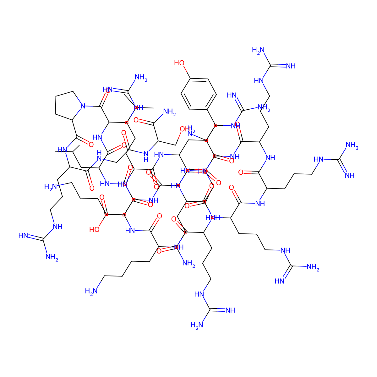 H-Tyr-Gly-Arg-Lys-Lys-Arg-Arg-Gln-Arg-Arg-Arg-Gly-Gly-Asp-Leu-Leu-Pro-Arg-Gly-Ser-NH2 molecular structure, CAS 2770267-63-3