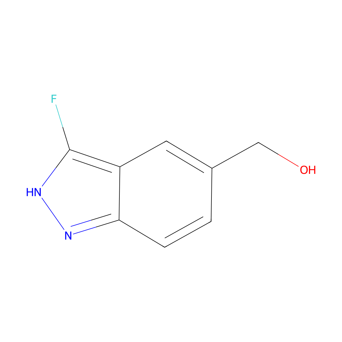 (3-Fluoro-1H-indazol-5-YL)methanol molecular structure, CAS 2770343-87-6