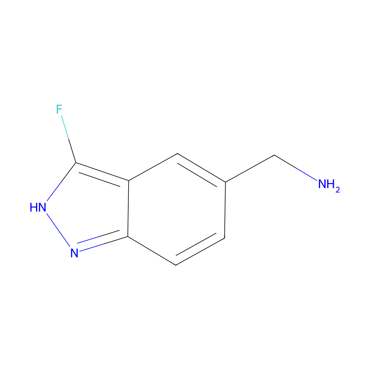 (3-Fluoro-1H-indazol-5-YL)methanamine molecular structure, CAS 2770343-89-8