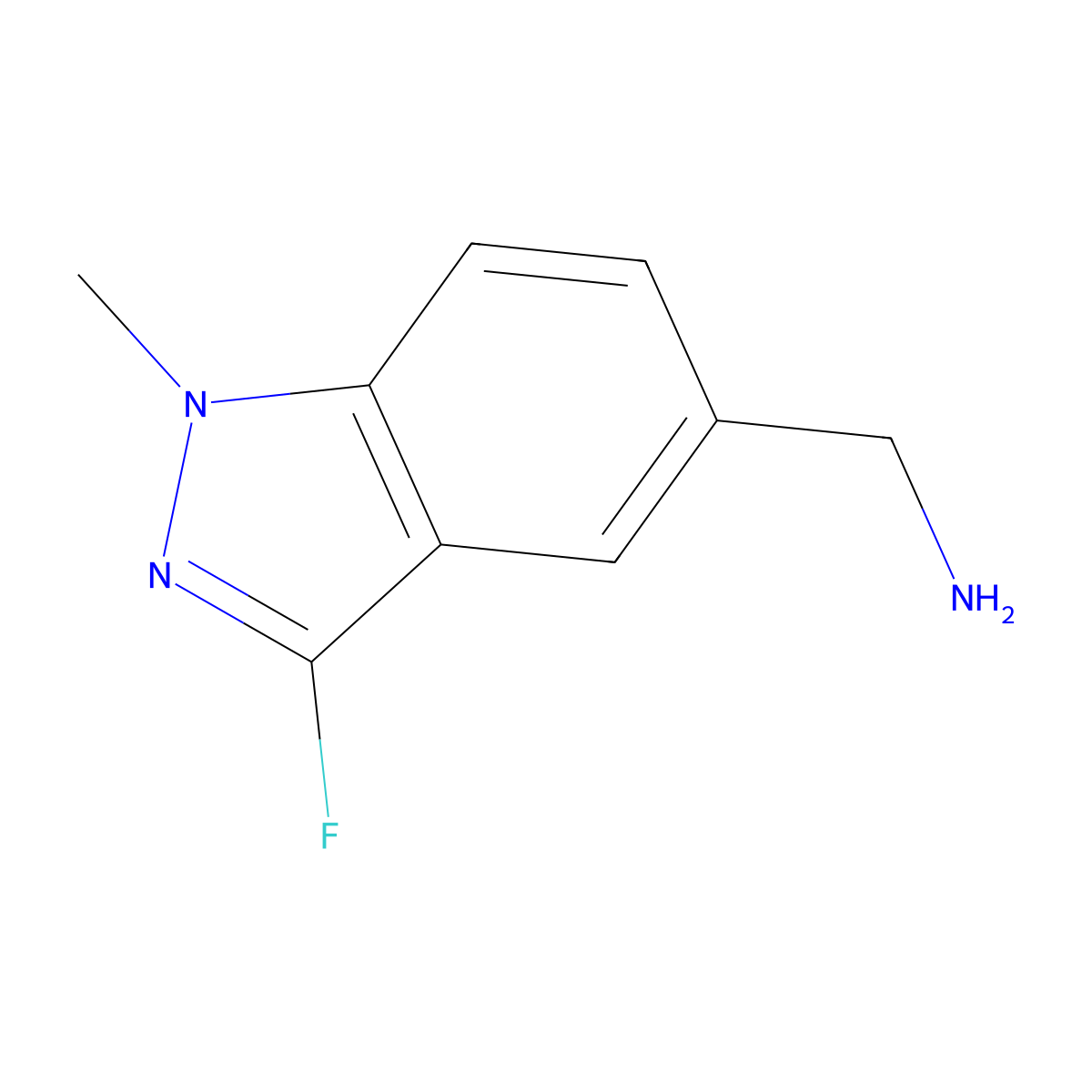 (3-Fluoro-1-methyl-indazol-5-yl)methanamine molecular structure, CAS 2770345-29-2
