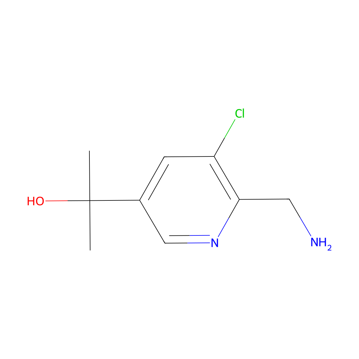 2-(6-(Aminomethyl)-5-chloropyridin-3-yl)propan-2-ol molecular structure, CAS 2770346-40-0